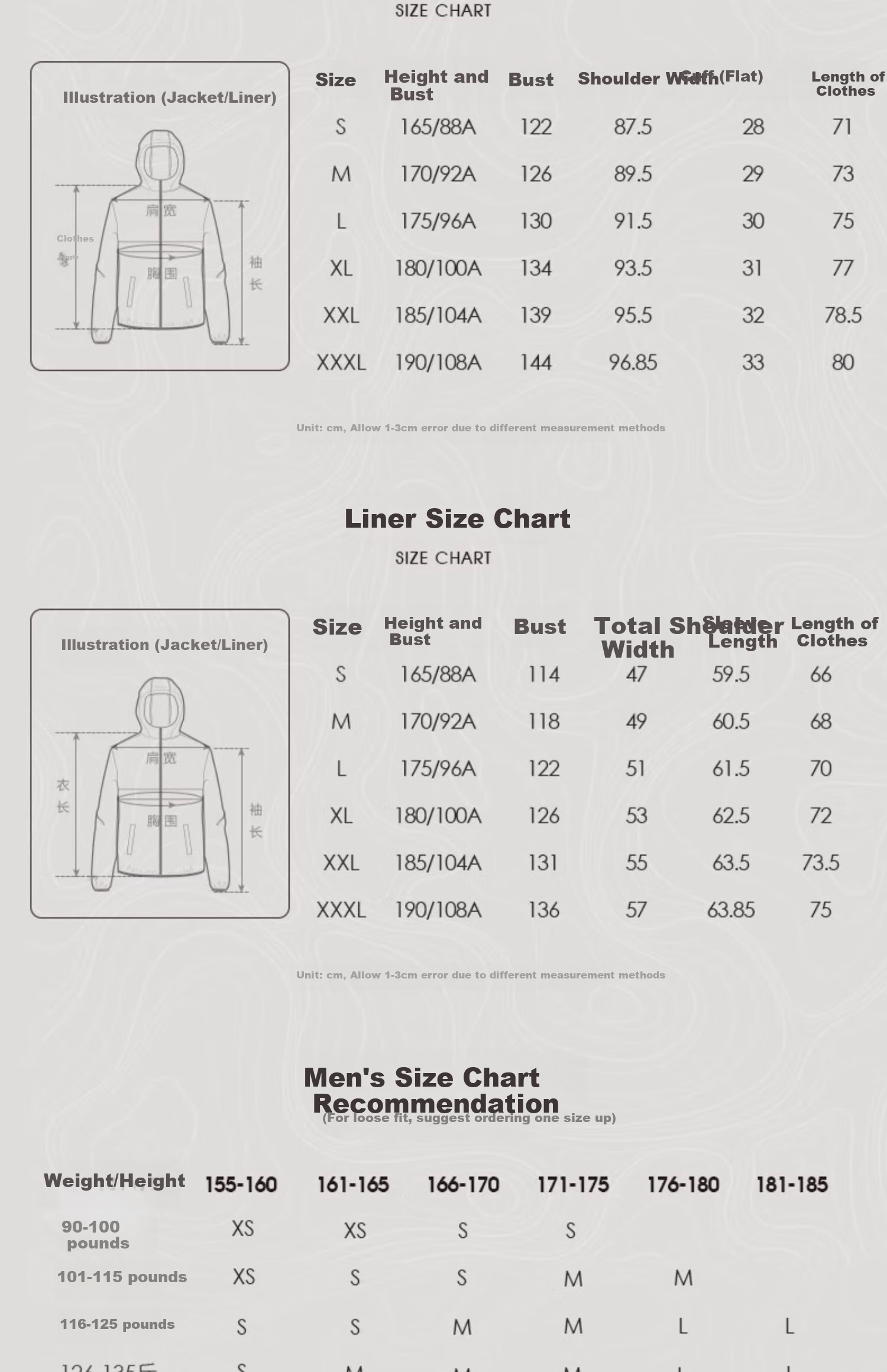CAMEL Water-Resistant, Oil-Proof, And Waterproof Three-In Hiking Jacket A6B018 Light Mocha Cloud White Men's And Women's Style S 15