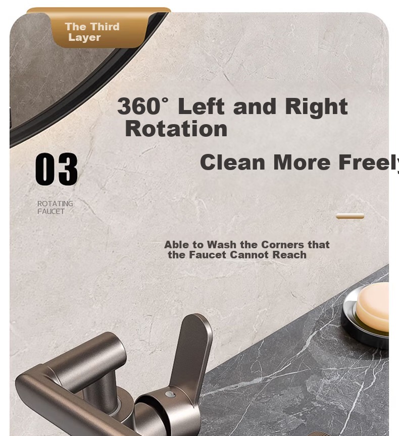 Zunchi Basin Faucet, Hot And Cold, 360-Degree Rotating Mechanical Arm, Lucky Cat, Washbasin, Sink, Bathroom Faucet 10