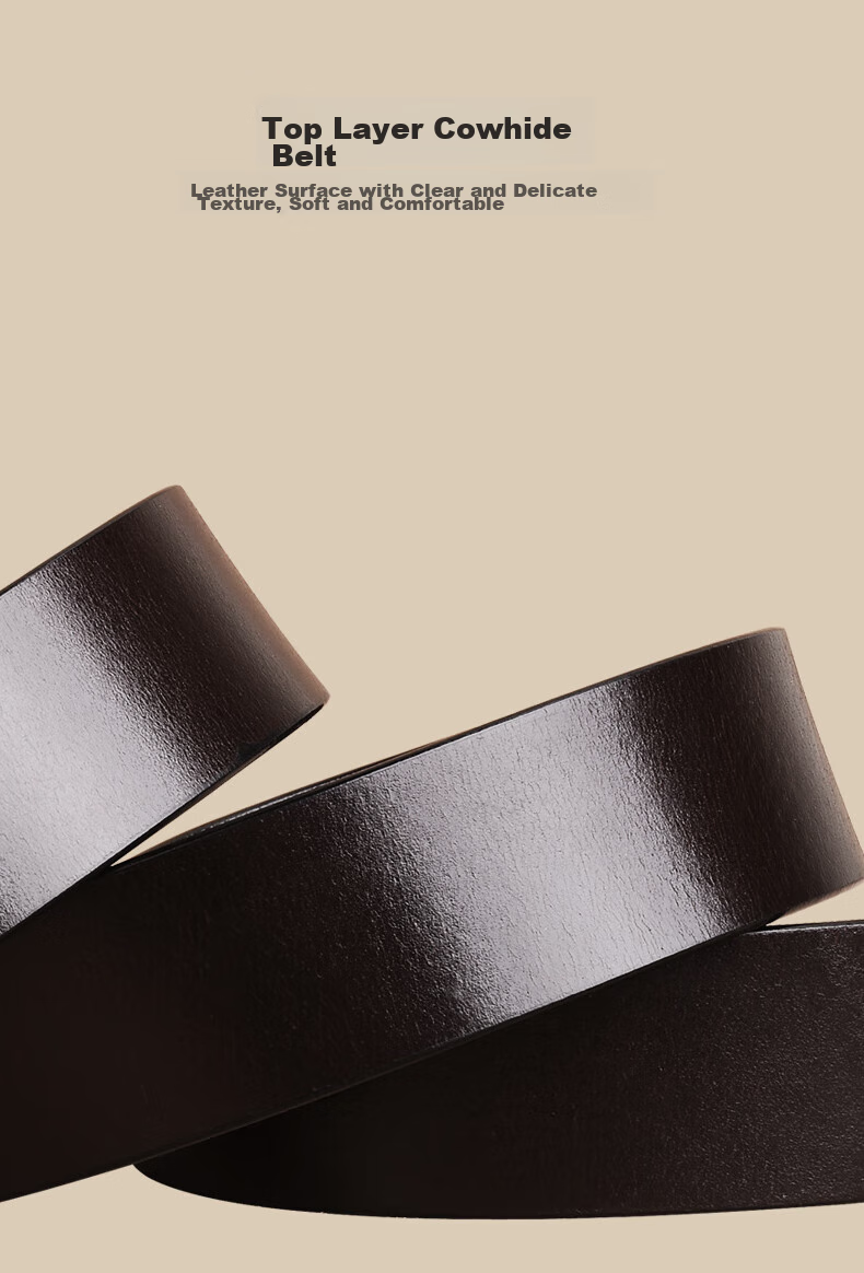 CARTELO Men's Top-Grain Leather Belt, Business Casual Pin Buckle Trouser Belt, Gift for Boyfriend, Husband, Or Father 7