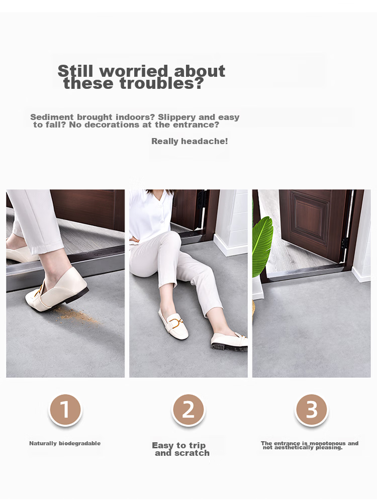 Huaxu Home Floor Mat, Doormat, Entrance Mat, Dirt Scraper, Dust Remover, Wear-Resistant, Non-Slip, Brown, 60*90cm 7