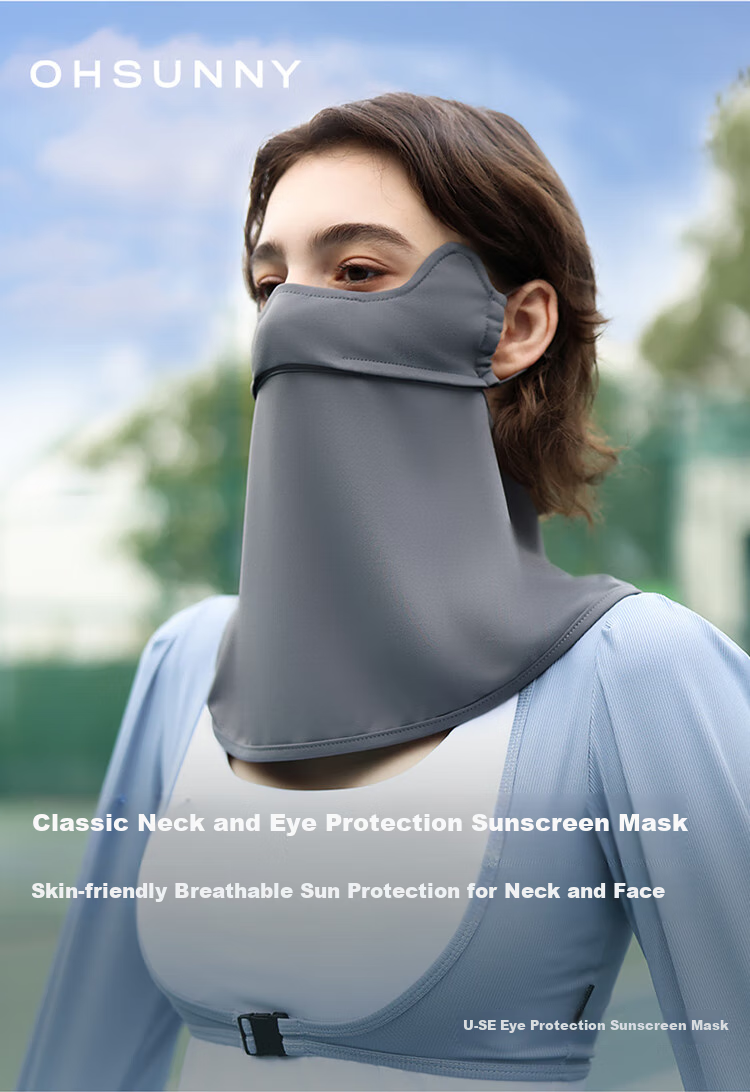 OhSunny Sun Protection Face Mask for Women, Dust-Proof And UV-Resistant, Eye Corner Protection for Men, Neck Guard Breathable Mask SLF3M172E Light Misty Blue 1