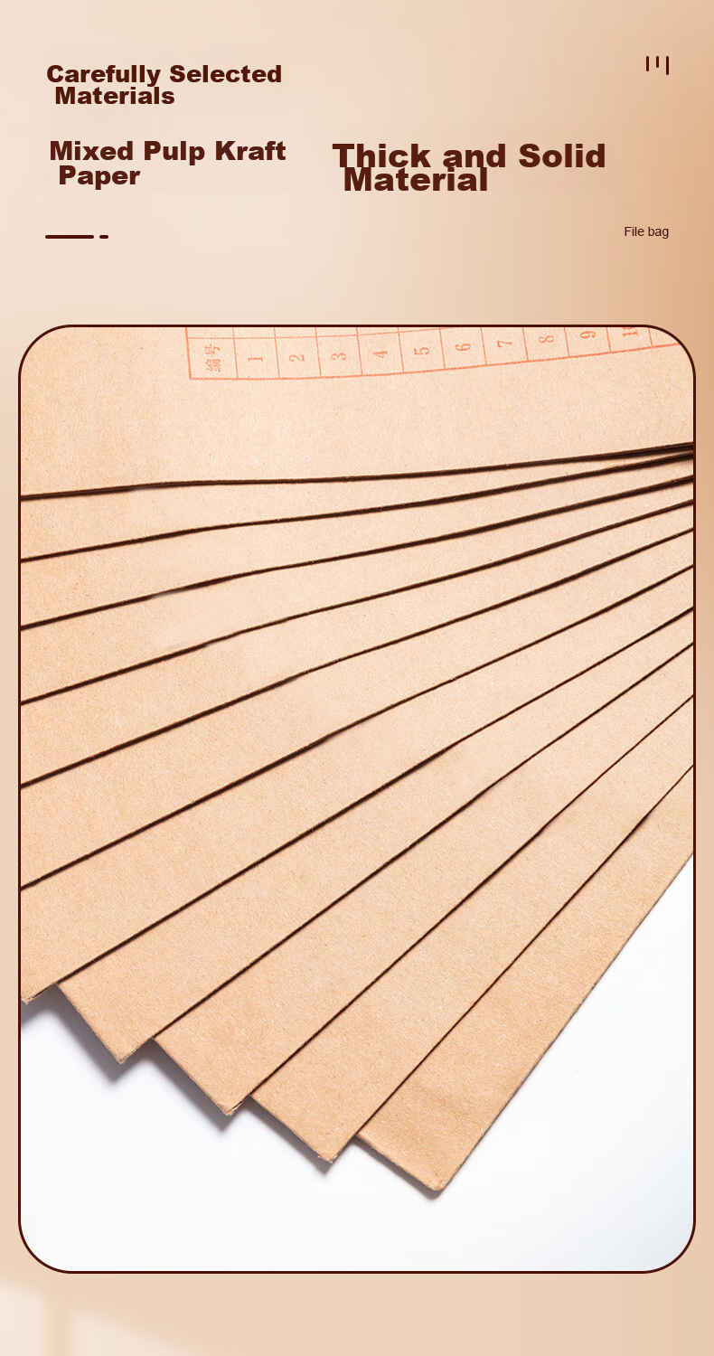 M&G M&G 20-Pack A4/175g High-Quality Kraft Paper File Folders, Tender Document Contract File Folders, Large Capacity Document Envelopes APYRAP01 3