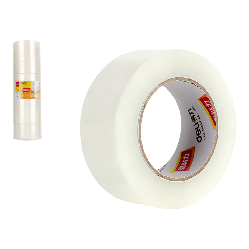 Deli High-Quality Transparent Packing Tape, 45mm*150y*45um (137.1m/roll), 6 Rolls/tube, Office Supplies, 30184