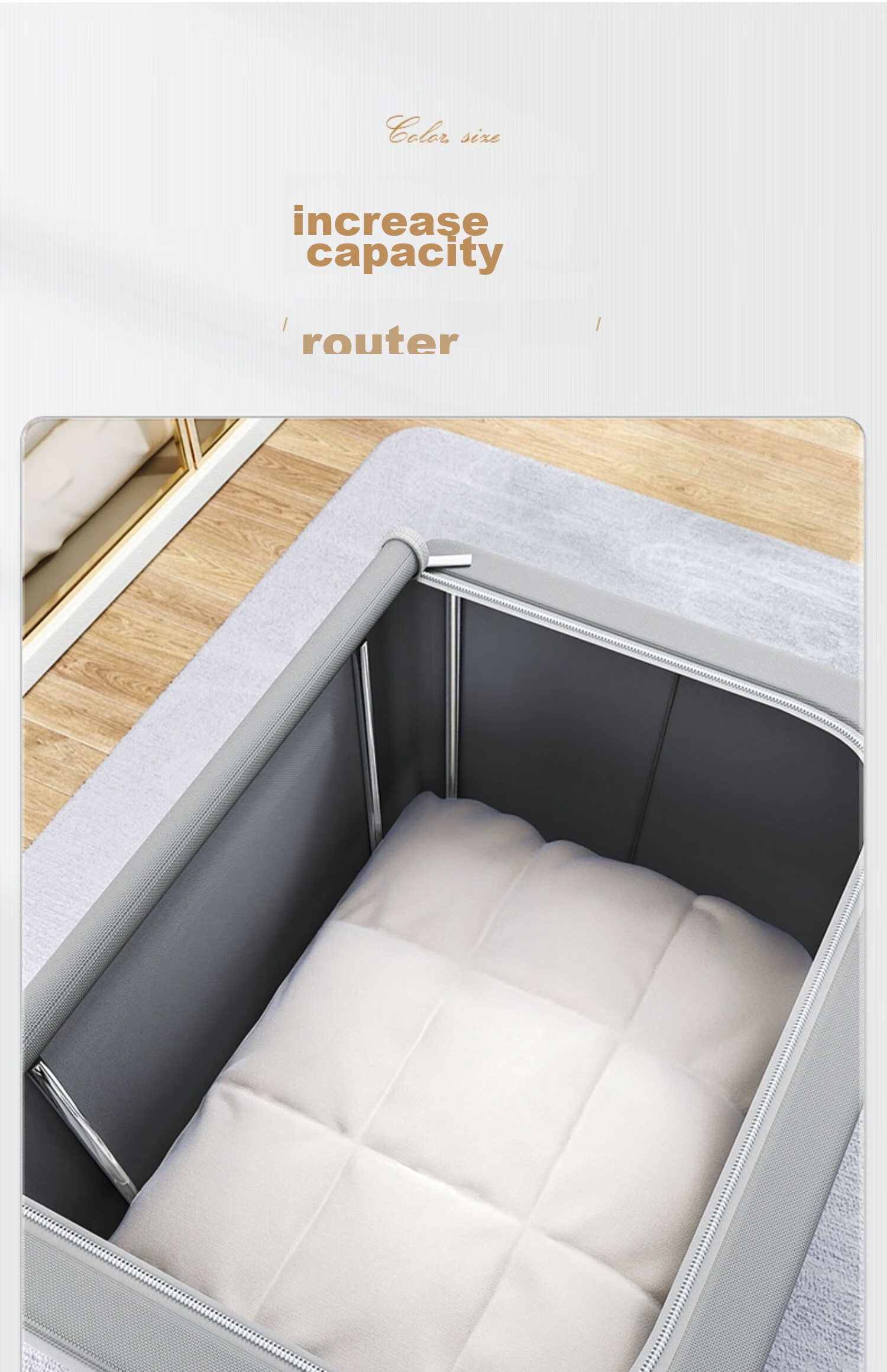 Jiabangshou Fabric Clothes Storage Box, Large Capacity Foldable Organizer, Closet Essential for Home Use, 100L Capacity, 1 Piece 4