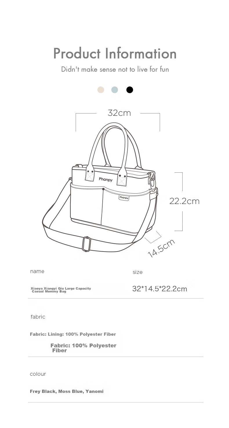 Xiaoyaxiang Mommy Bag Large Capacity Shoulder Crossbody Handheld Mom Bag Baby Outdoor Lightweight Maternity Bag (Yiqiu) 17