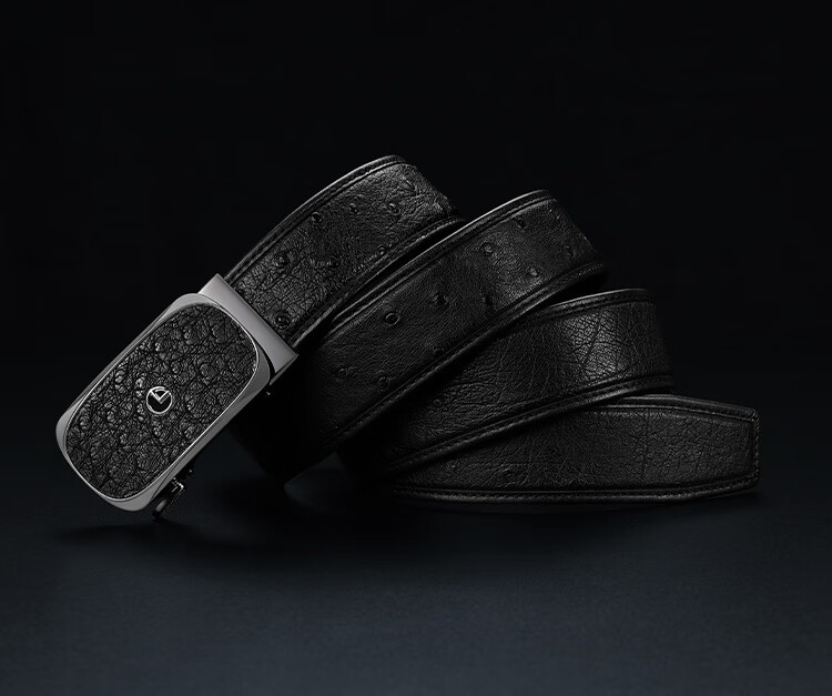 Goldlion Men's Leather Belt with Automatic Buckle, High-End Wooden Gift Box, Ostrich Leather Trouser Belt, Birthday Gift 4