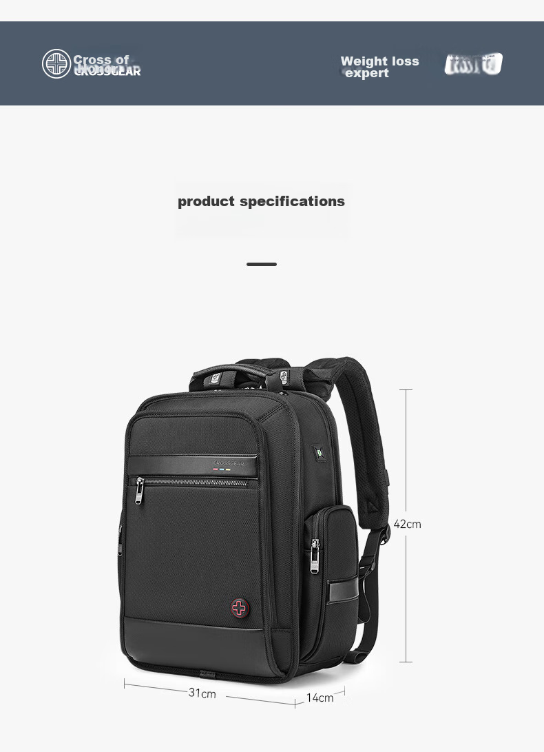 CROSSGEAR Cross Medal Weight Reduction Master Business Backpack, Huawei 16-Inch Laptop Travel Bag, HarmonyOS Smart Connection Certified for Me 18