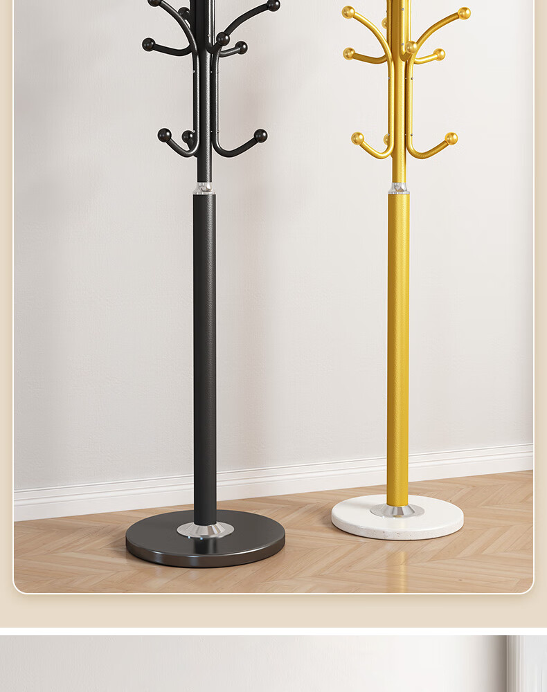 Shengnuoyilin Floor-Standing Coat Rack, Simple Home Marble-Effect Clothes Hanger Stand, Antique Bronze Brow 1