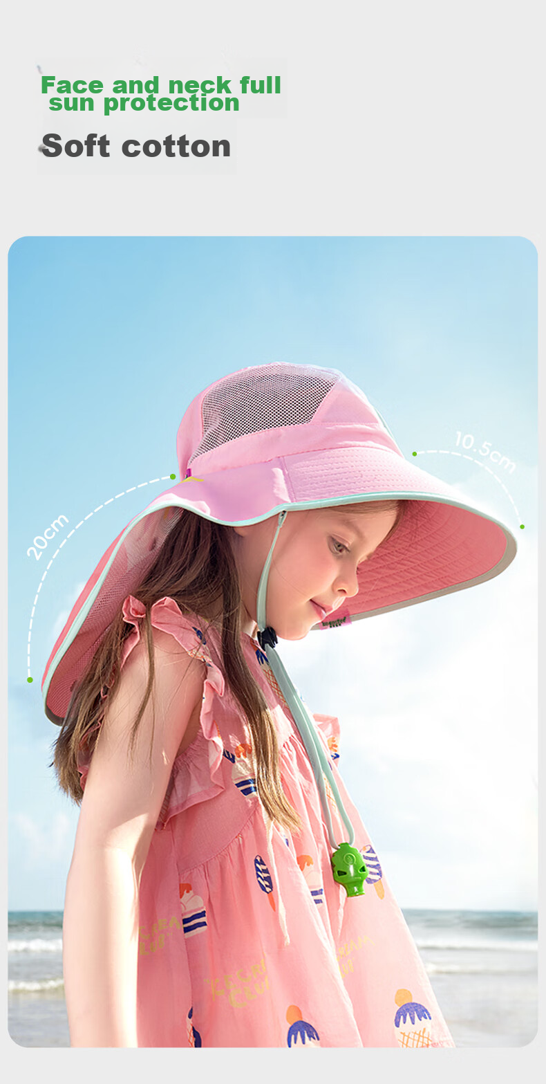 Kocotreekk Kids Sun Protection Hat Large Brim Summer Baby Sunshade Hat Boys Girls UV Protection Beach Hat 12