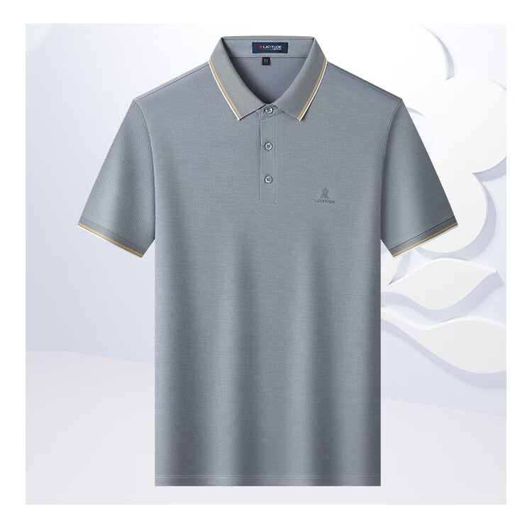 MONTAGUT Summer Men's Polo Shirt Short Sleeve 5A Antibacterial Cloud-Sense Breathable Middle-Aged Business Casual T-Shirt Taro Purple M/48 9