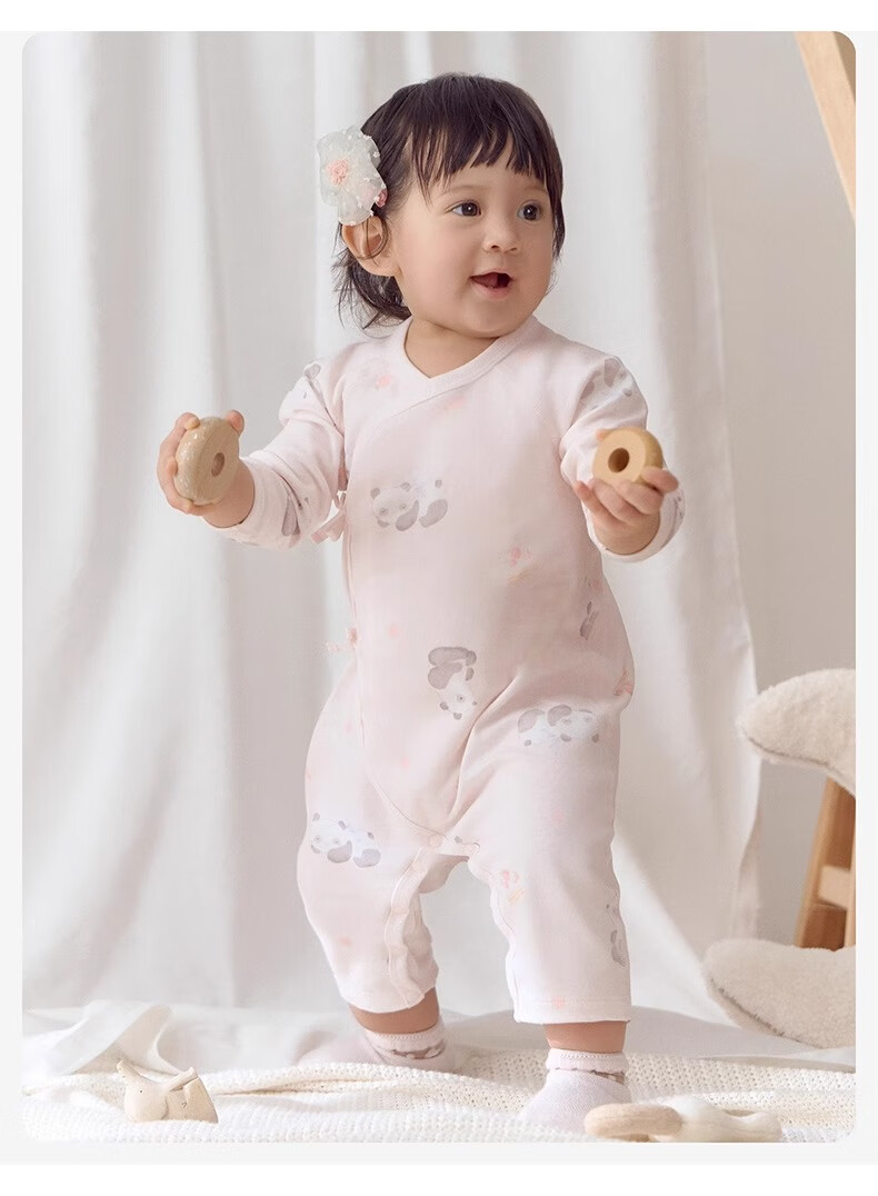 DAVE & BELLA Newborn Baby Spring and Autumn Romper Monk Suit for Boys and Girls 18