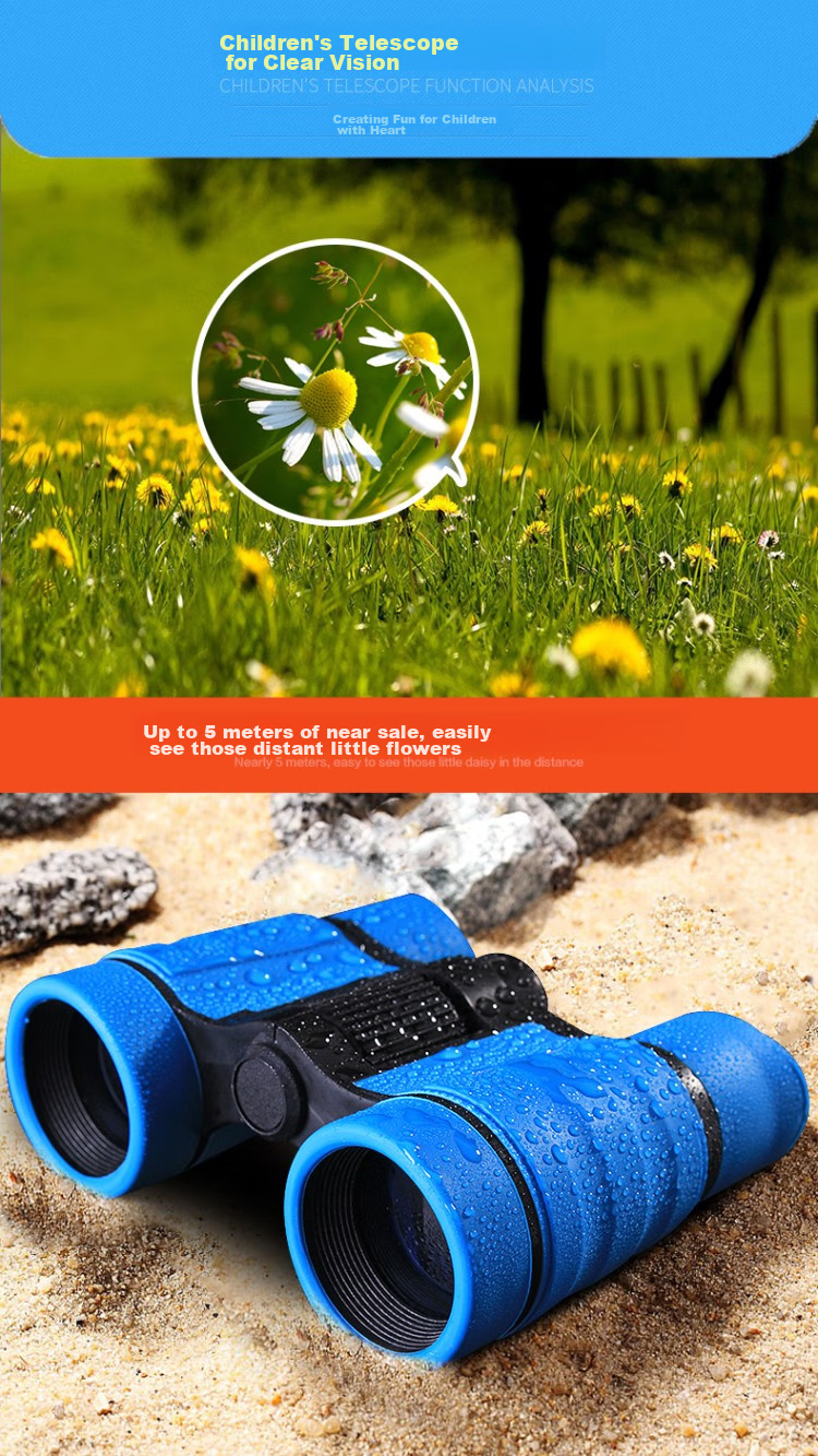 JHOPT Jumbo 4X30 Children's Telescope, High Magnification High Definition Colorful Binoculars, Portable (Blue) 5
