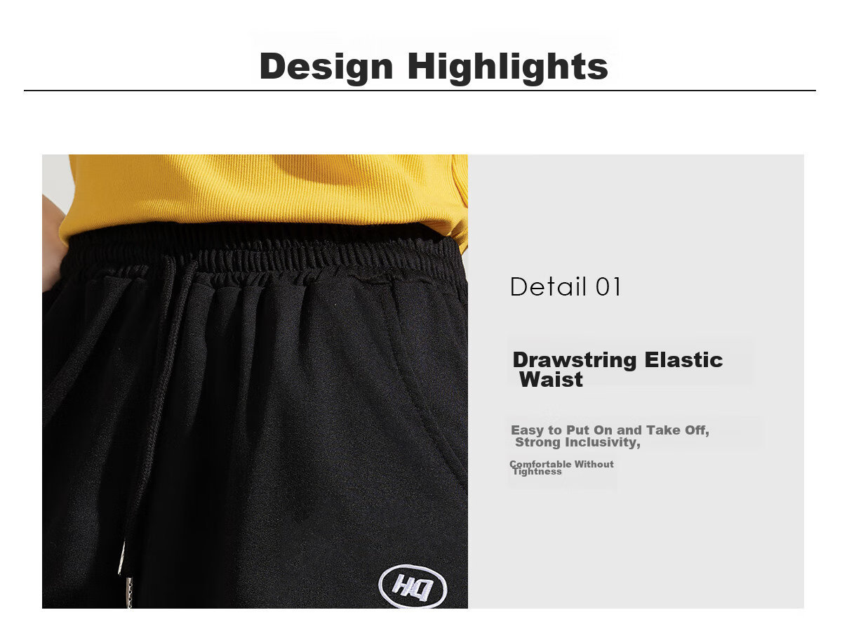 Halo Queen Women's Sports Shorts for Travel, Spring And Summer Casual Student High-Waist Mid-Length Pants, Loose-Fitting Running Shorts HW1KX61 8