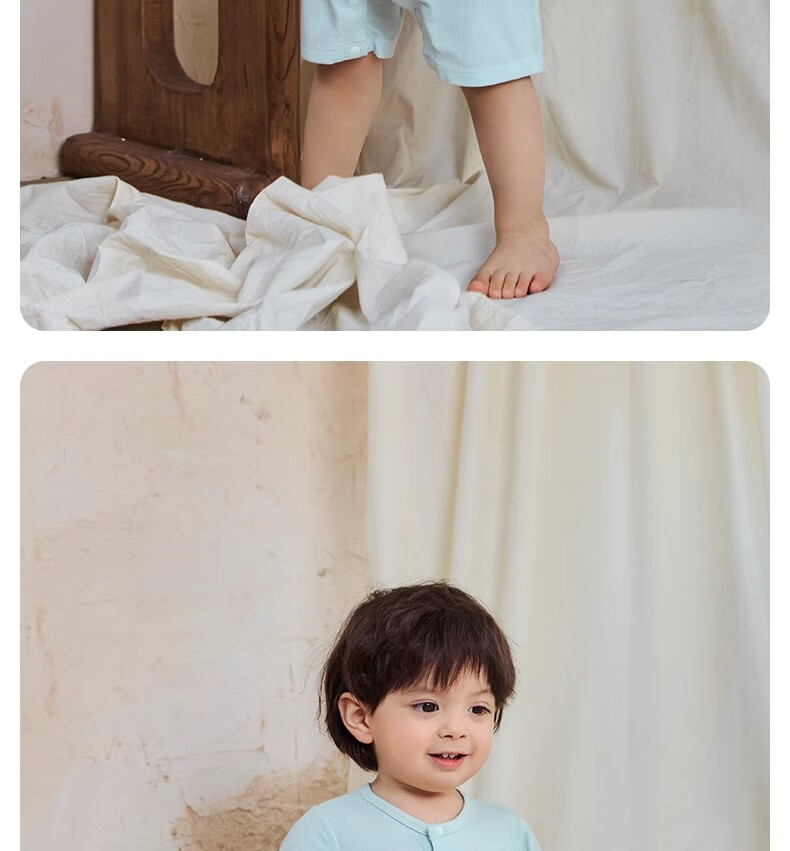 Niduoxiong Summer Baby Romper, Infant Clothing, Summer Outfit, Crawling Suit, Newborn Home Wear, Short-Sleeve Ice Silk 34