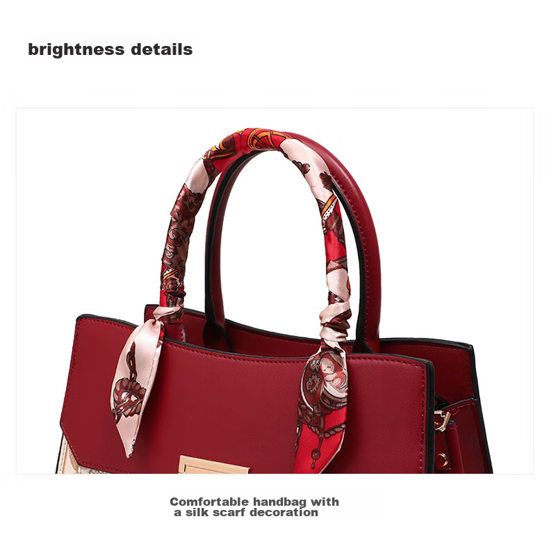 Aiqinghai Leather Handbag, Women's Bag, Large Capacity Tote Bag, Shoulder Crossbody Bag, Wedding Bag, Birthday Mother's Day Gift, Practical Present for Mom 4