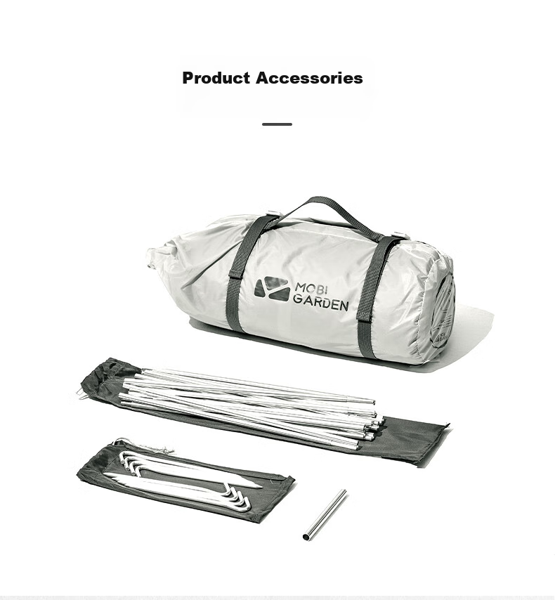 MOBIGARDEN Tent, Outdoor Camping with Snow Flap Three-Person Four-Season Tent Cold Mountain 3PLUS NXZQU61018, Dawn Mist White 13