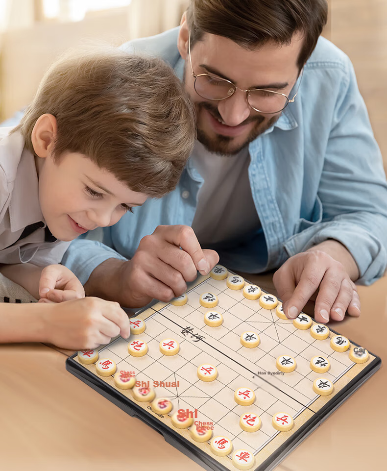 Deli Portable Folding Chess Board for Children, Students, Adults, Beginners, Magnetic Chess Set, Camping Game, Educational Board Game, Back-To Gift 9
