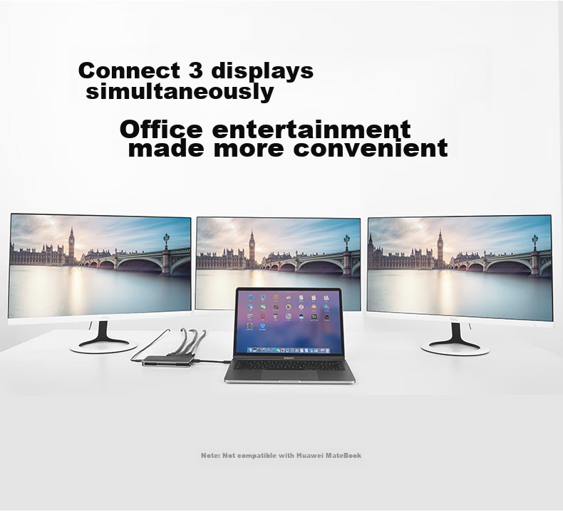 UGREEN Type-C Expansion Dock, Computer Converter, Gigabit Ethernet Port Expansion Dock, 4K 60Hz Gaming High Refresh Rate HDMI Adapter, Multi-Functional Interface for Computers, Compatible with Apple And Huawei 3