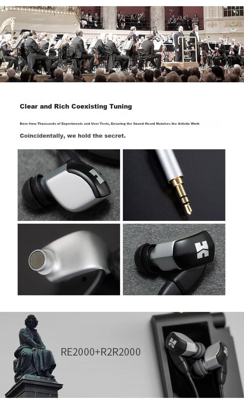 HIFIMAN RE2000 Pro Silver Topology Diaphragm Dynamic In-Ear HIFI Lossless High-Fidelity Earphones 4