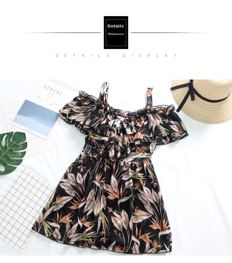 DK Conservative Swimsuit for Women, Tummy Control, Slimming, Sexy, Push-Up One-Piece Dress Style for Small Chest, Suitable for Hot Springs And Swimming, Black, Size L 11