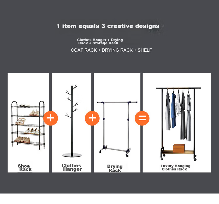 Yicainianhua Coat Rack, Floor-Standing Clothes And Hat Stand, Luxurious Bedroom Coat Hanger, Thickened Drying Rod, Multifunctional Bag Hanger, 2172-GDB 8