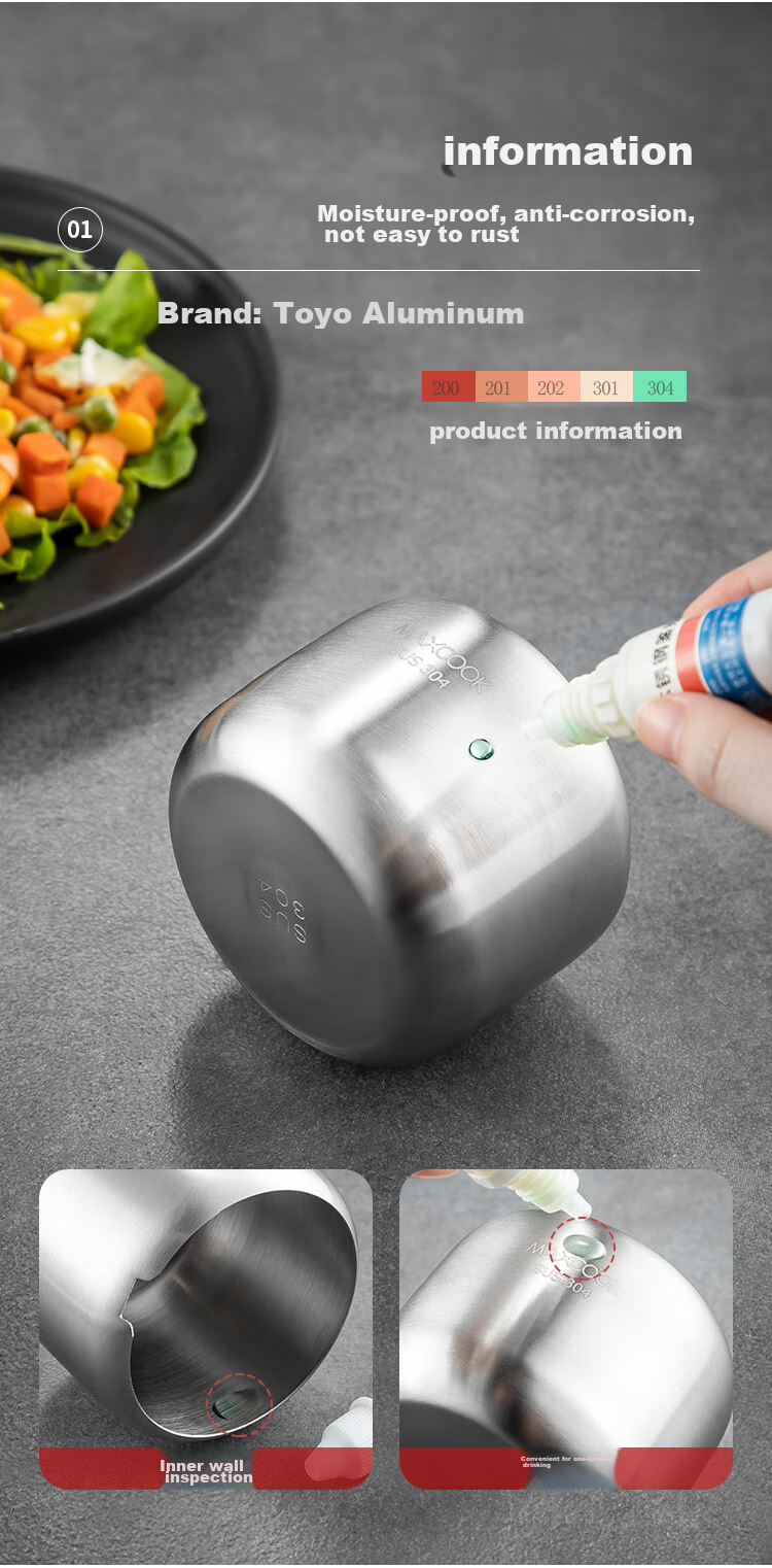 MAXCOOK 304 Stainless Steel Glass Seasoning Container Salt Shaker Powder Dispenser Sugar Powder Barbecue Spice Bottle MCTC1372 3