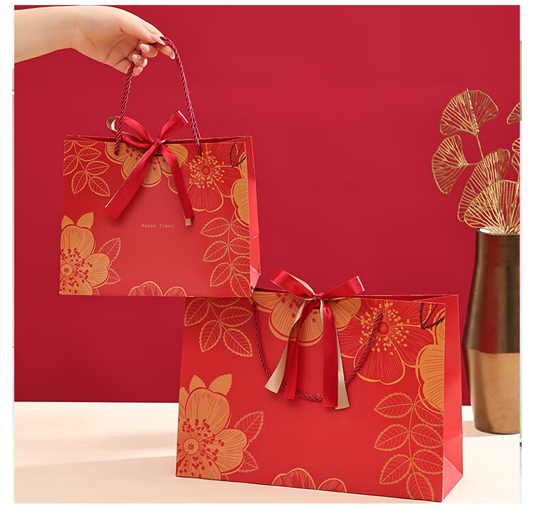 Tianxin Chinese-Style Gift Bag, Red Handbag, Mid-Autumn Festival Gift Packaging Bag, Elegant Wedding Favor Bag 1