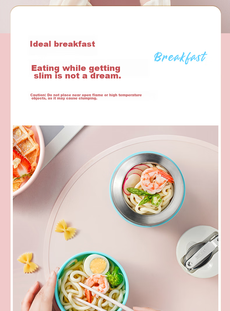 RELEA Insulated Food Jar, 316L Stainless Steel Thermal Cooker, Portable Lunch Box for Work, Soup Pot for Porridge And Soup, Mid-Autumn Festival Gift 16