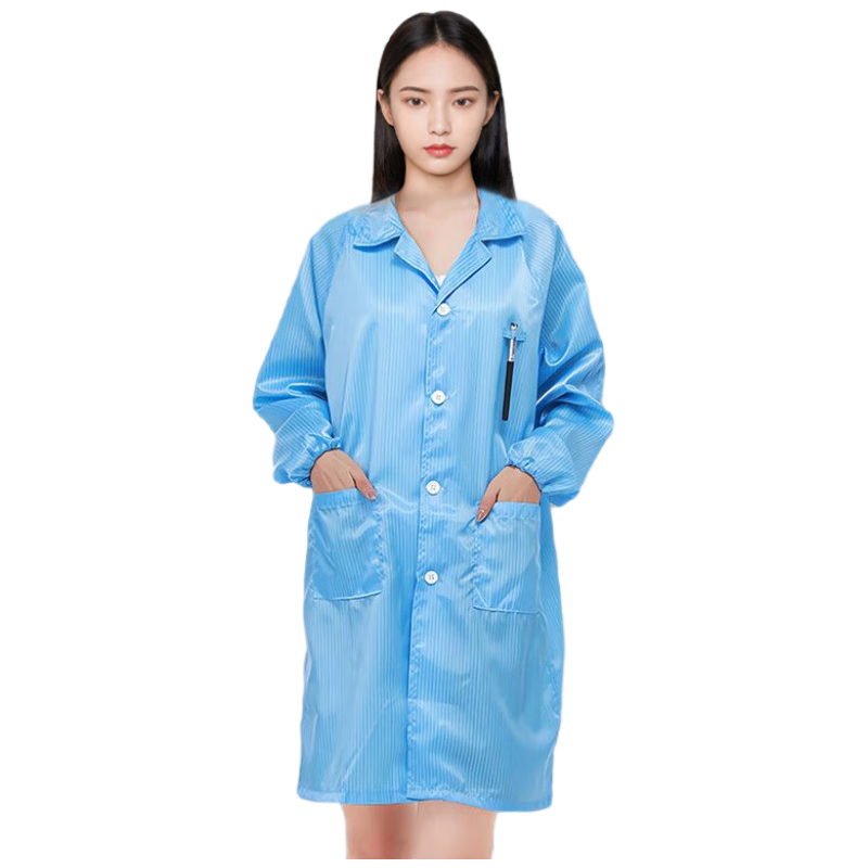 Beifute Anti-Static Workwear Anti-Static Dust-Free Coat Cleanroom Suit White Lab Coat Dust-Proof Workshop Electronics Factory Protective Clothing Blue