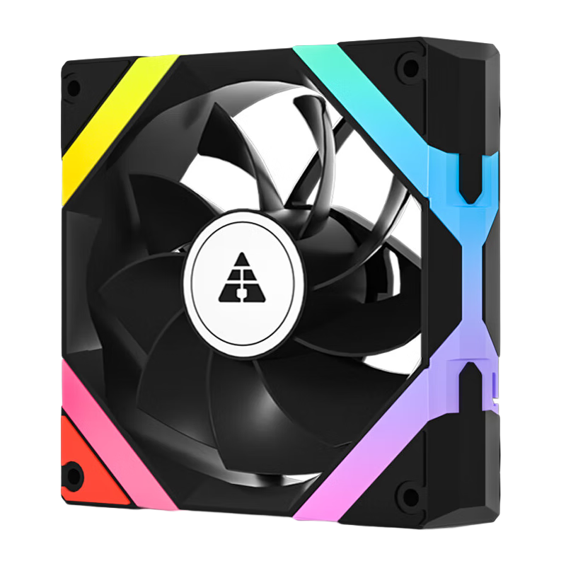 Golden Field Aierdun FZ-L12 Black Anti-Leaf 12CM Computer Case Cooling Fan ARGB 5V 3-Pin Interface PWM Temperature Control High Air Pressure Low Noise