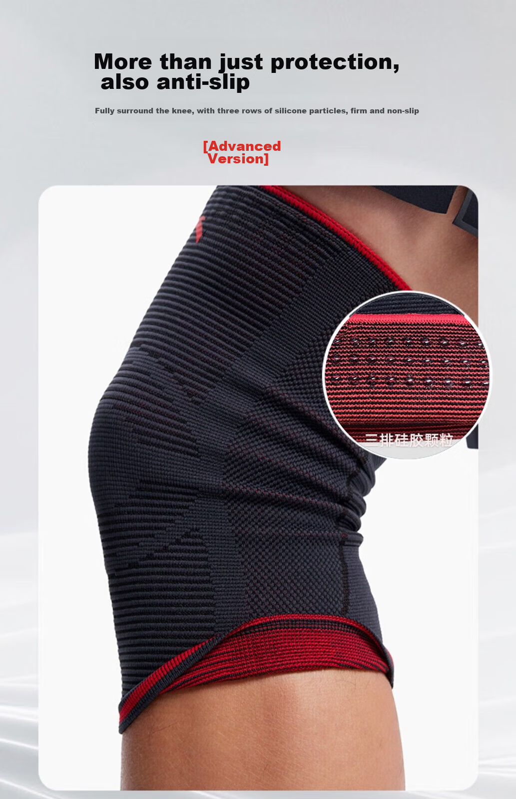 ANTA Knee Pads for Running, Sports, Badminton, Climbing, Mountain Climbing, Meniscus Injury Protection Gear, Black/Red, Size L, Two-Pack 8