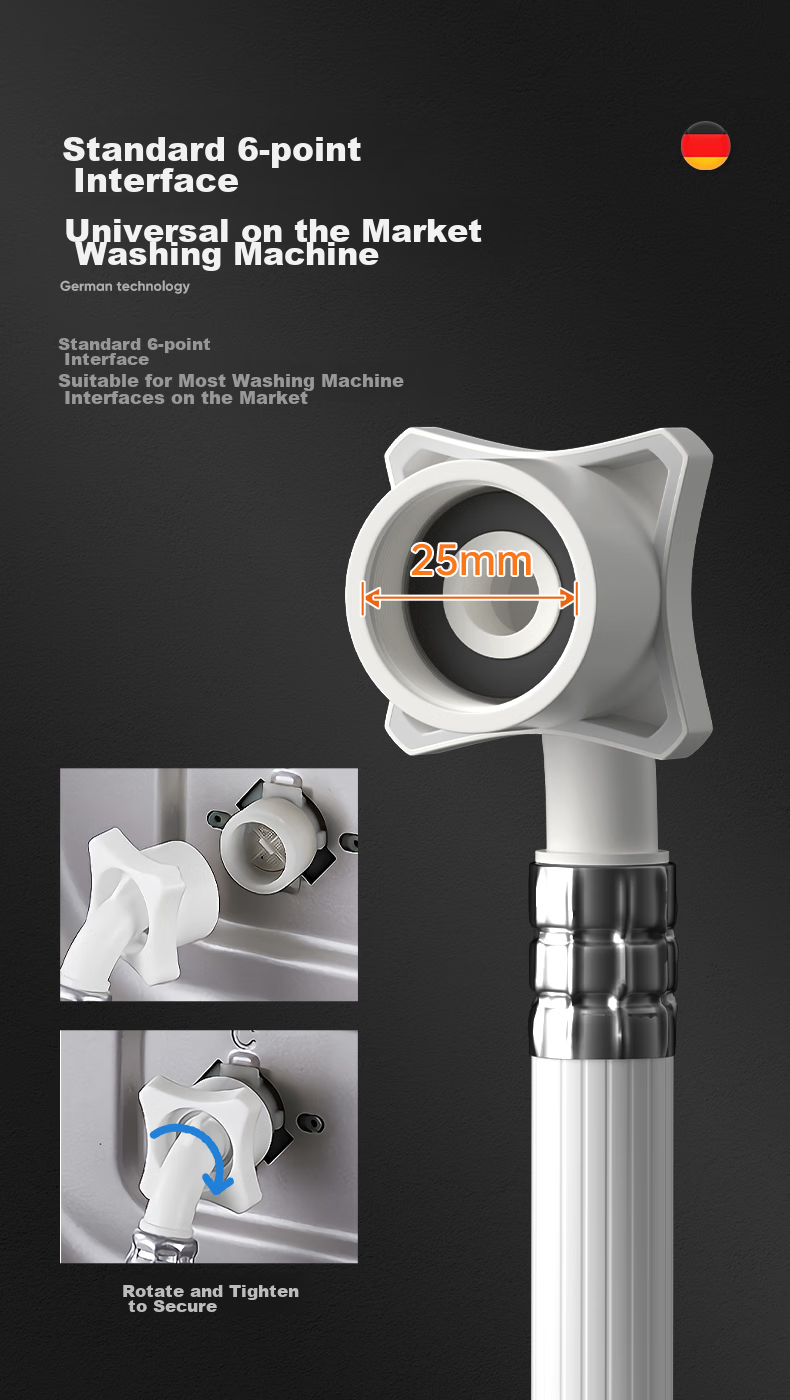 Muvi Washing Machine Drain Hose Extension Pipe, Bottom Outlet Flexible Hose, Extended for Automatic Drum And Impeller Washers, Universal PVC PSG 1.5m 6