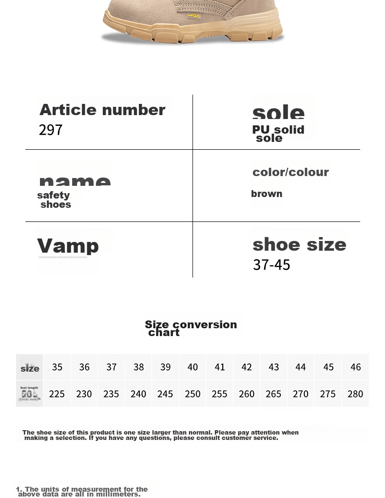 LAOGUANJIA Men's Safety Shoes with Steel Toe Cap, Anti-Smashing, Puncture-Resistant, Solid Sole, Wear-Resistant, Breathable, High-Top Protective Boots LA37 7