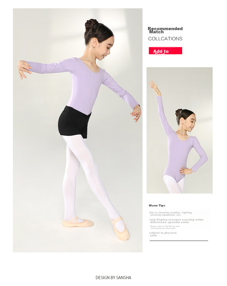 Sansha Children's Sports Dance Shorts for Girls, Tight-Fitting Practice Yoga Pants, Anti-Exposure Fitness Pants, Black, XXL 7