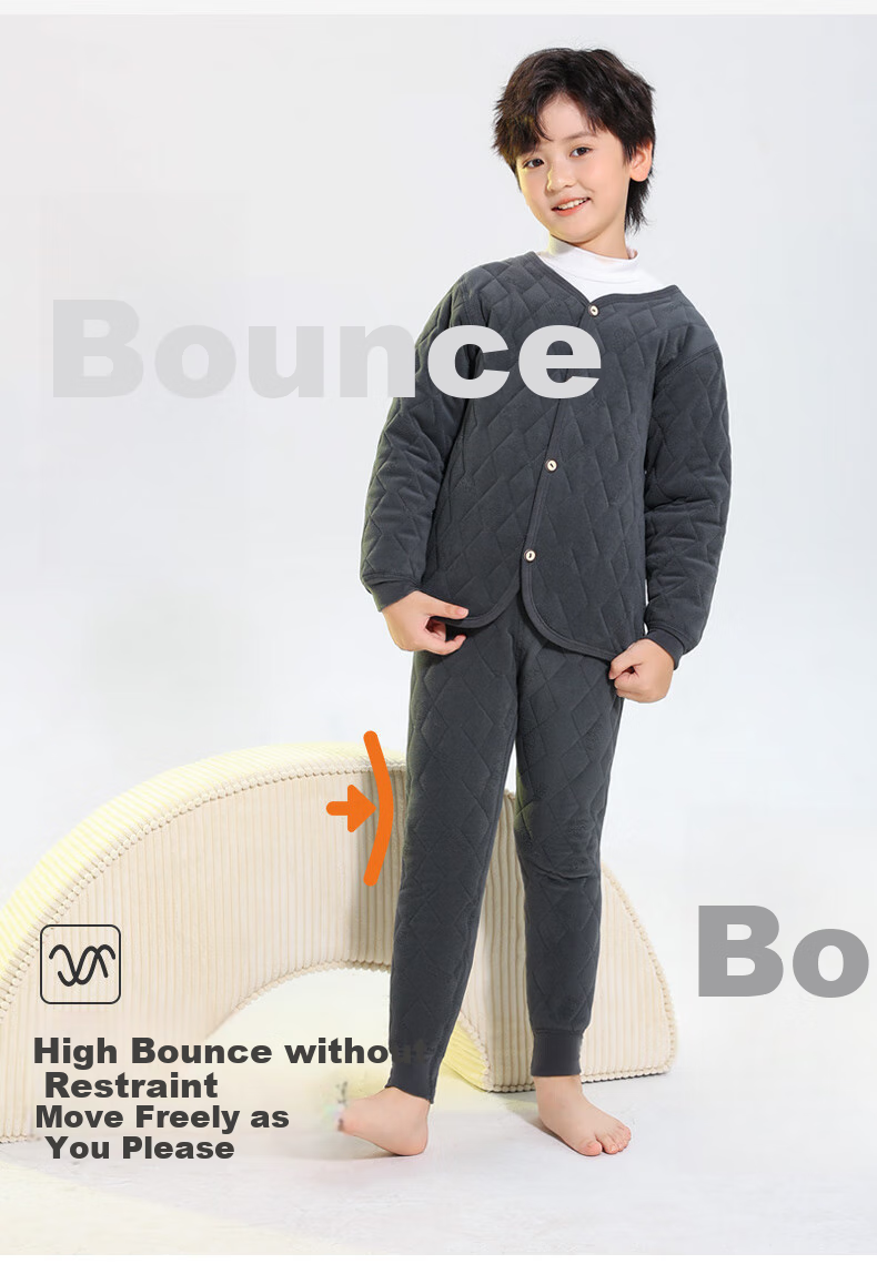 YUZHAOLIN Thermal Underwear, Three-Layer Thickened School Uniform Essential, Autumn And Winter Children's Set, Suitable for Outdoor Wear, Coffee Color - Top, Size 160 5