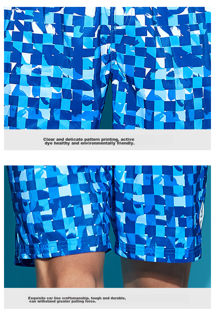 Li-Ning Men's Beach Shorts, Comfortable Breathable Anti-Embarrassment Knee-Length Swim Trunks, Fashionable Casual Swim Shorts for Seaside Vacation, 965 Dark Blue, Size M 10