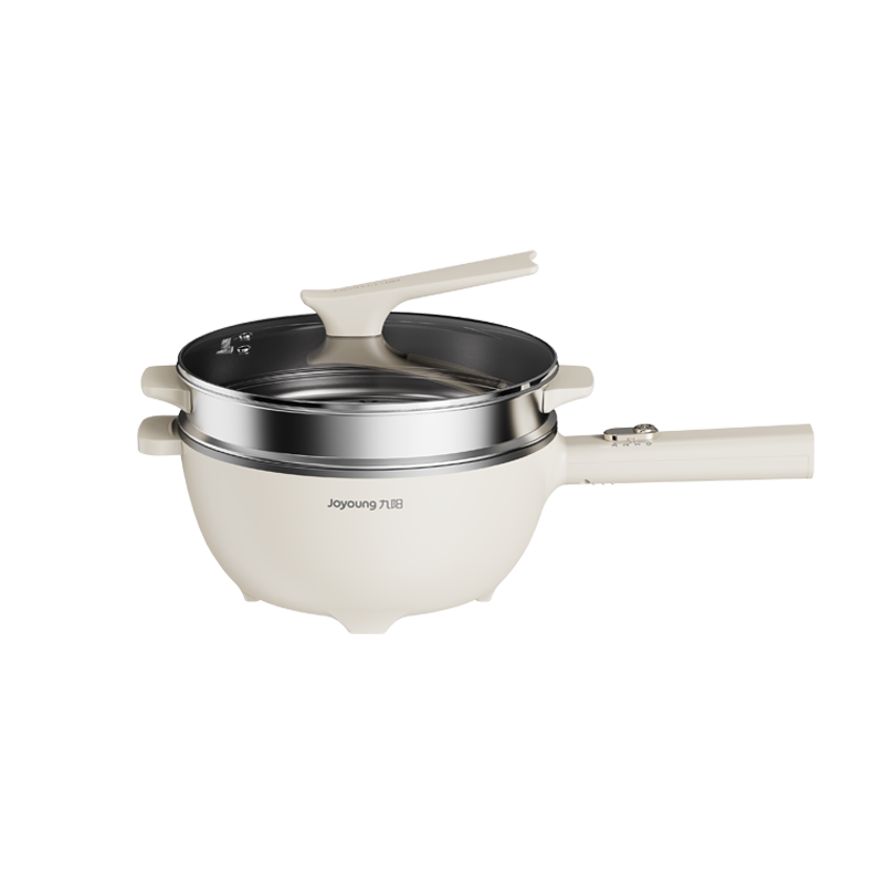Joyoung Electric Wok And Cooker with Precise Temperature Control, Multi-Functional Household Electric Hot Pot, 1600W High Power, All-In Steaming And Cooking Pot [Steamer Model] GC40S
