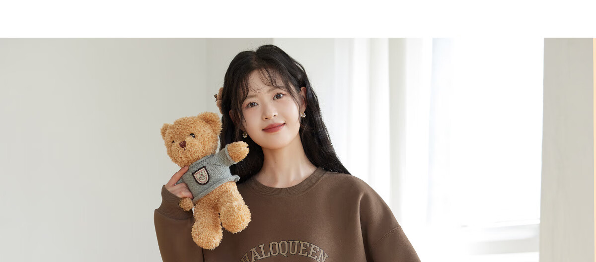 Halo Queen Women's Sweatshirt, Spring And Autumn Round Neck, Little Bear Christmas Outfit, Fashionable Loose Top Jacket H143W1002 27