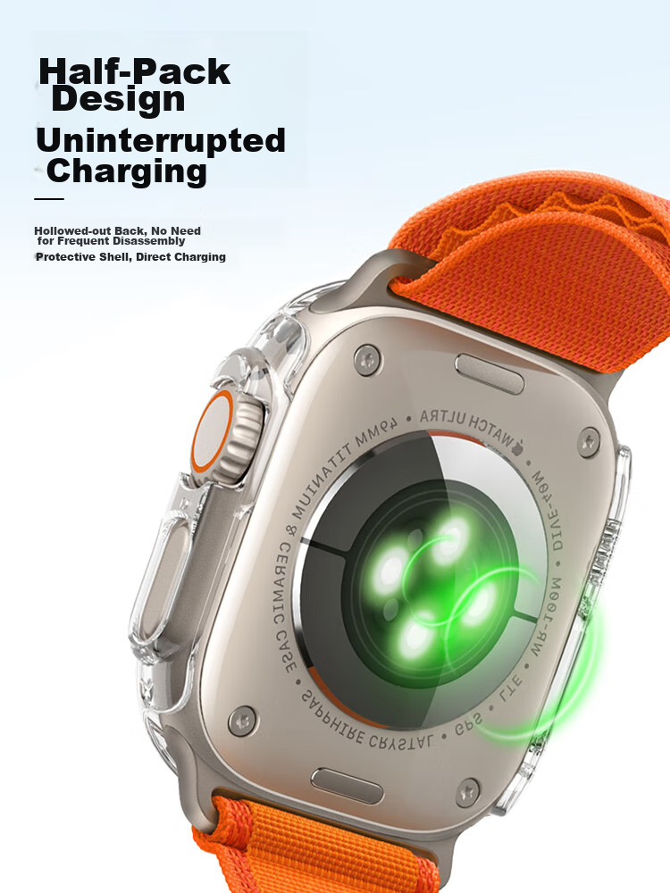 Watchbond Compatible with IWatch Ultra 2 Protective Case, Apple Watch Ultra 3 Protective Cover, Apple Watch Ultra 4 Semi-Enclosed Hard Shell, Starlight Color, 49mm, Shockproof And Scratch-Resistant 3