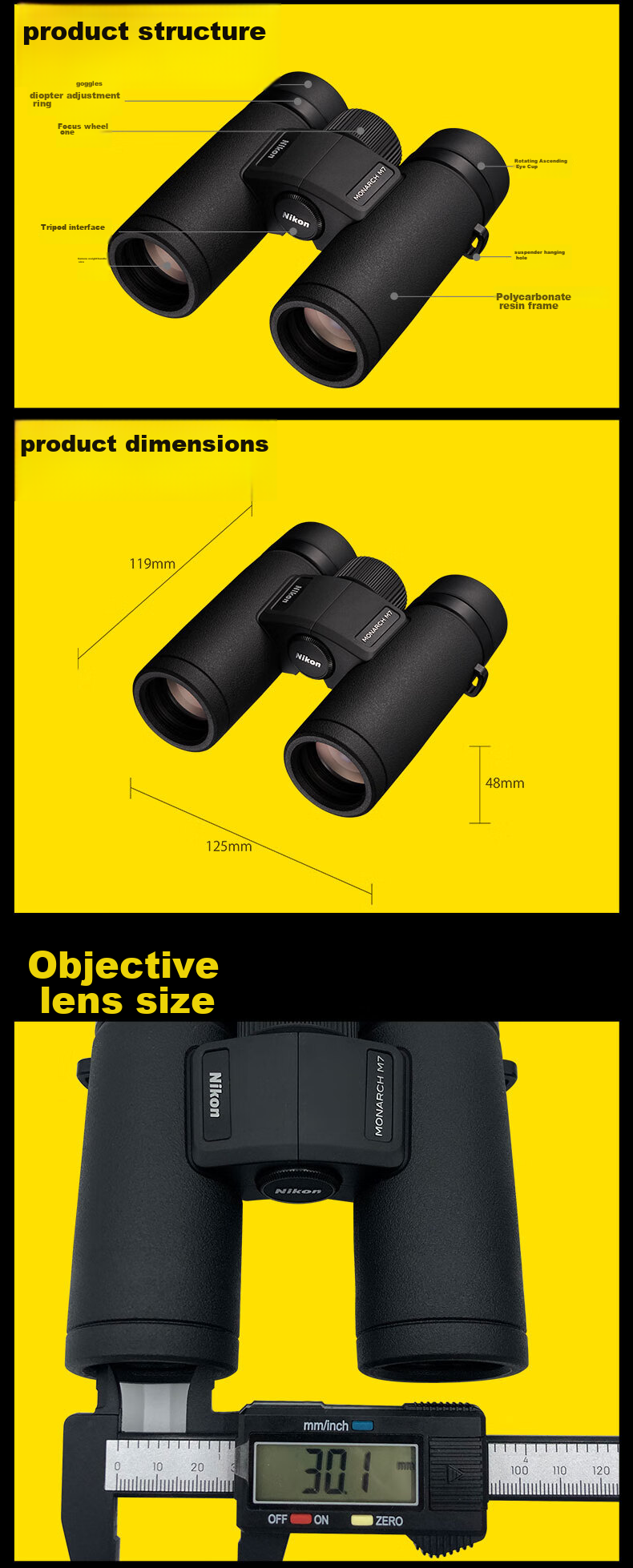 Nikon Binoculars ED Emperor MONARCH M7, 10X30, Outdoor Portable, for Phone Viewing And Concert Sightseeing 6