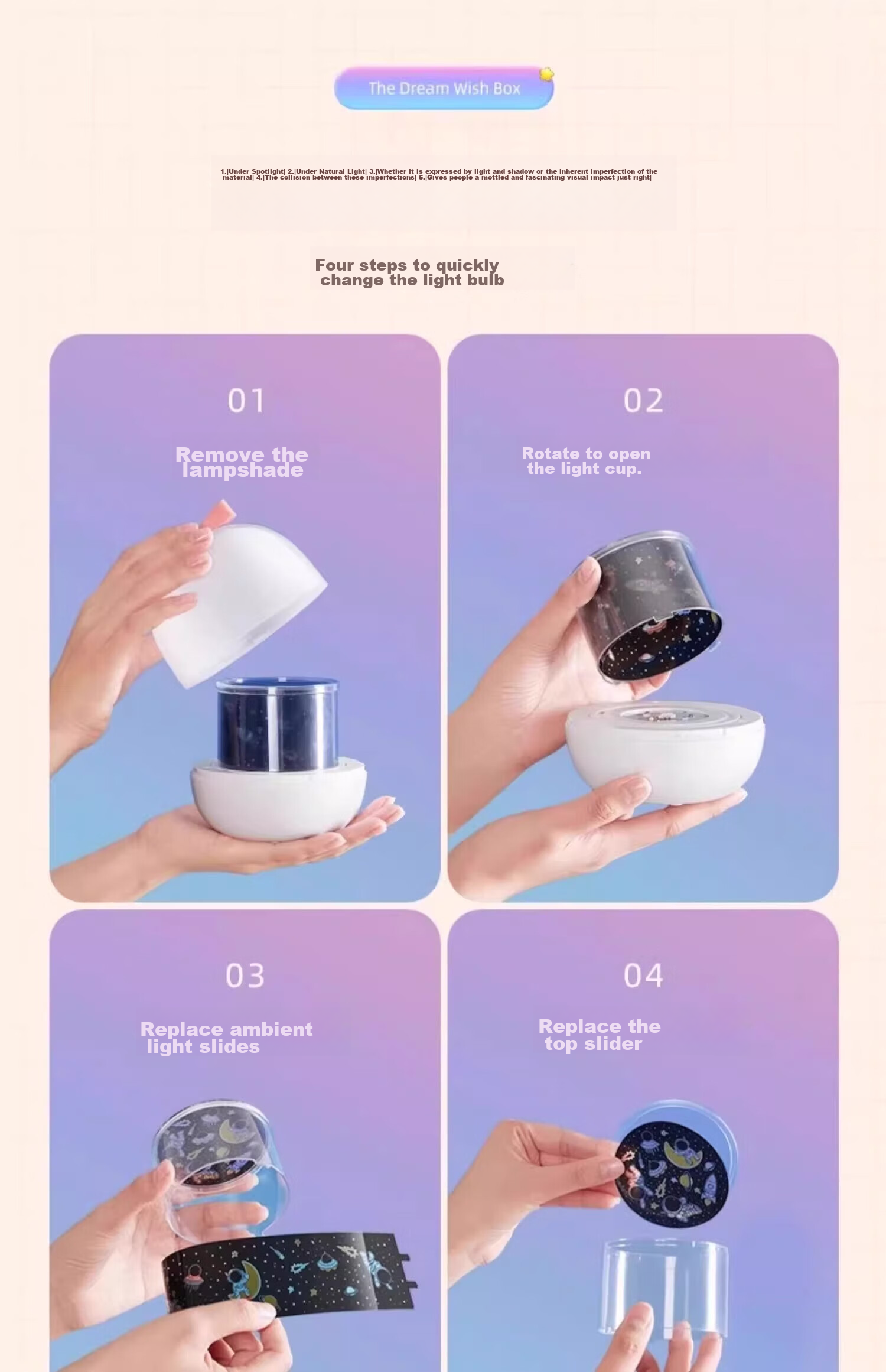 Xifeng Starry Sky Projection Lamp, Night Light, Bedroom Atmosphere Lamp, Children's Projector, Birthday Gift for Girls, High-End 19