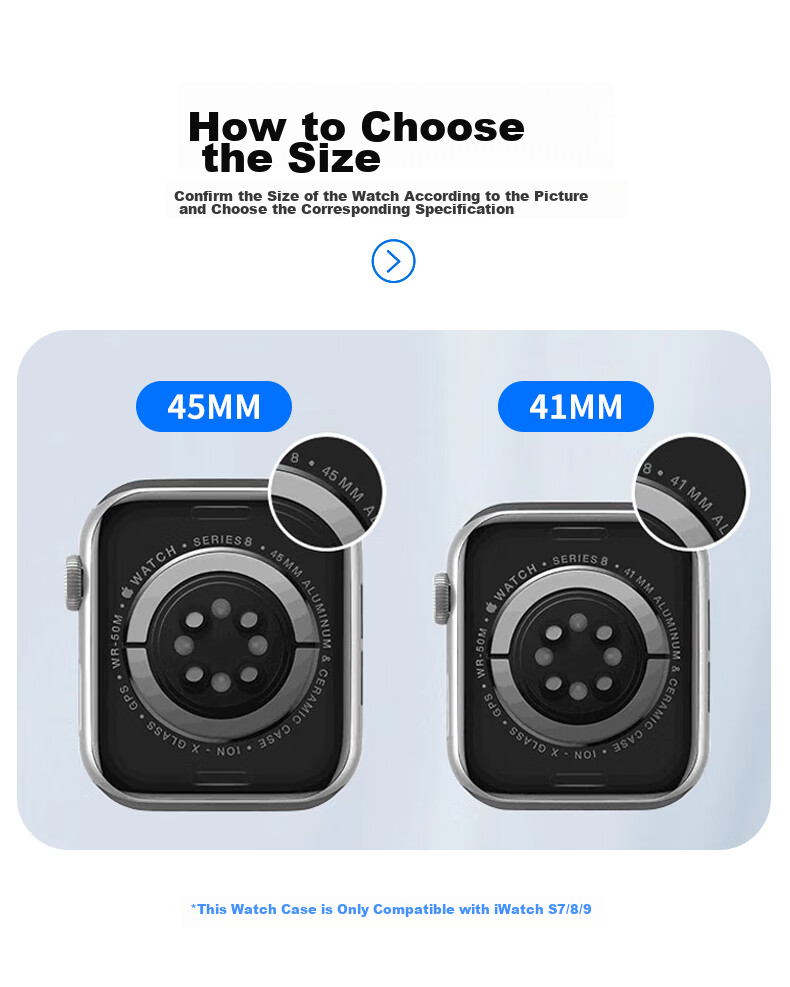 Mashi Compatible with Apple Watch Protective Case for S8, IWatch S9 Case with Integrated Screen Protector, Full Coverage Tempered Glass Film for Apple Watch, Shockproof And Scratch-Resistant, Starlight Color, 41mm 1