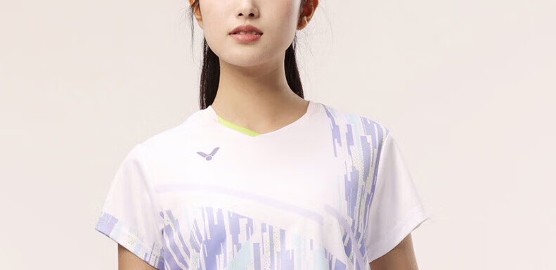 VICTOR Badminton T-Shirt Short Sleeve Women's Training Sportswear T-41010, Bleached, O 3
