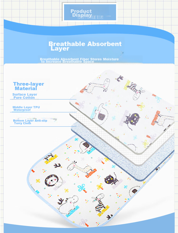 9I9 Baby Diaper Pad, Washable Pure Cotton Waterproof, Newborn Large Size Leak-Proof Bed Mat, 100*70cm 4