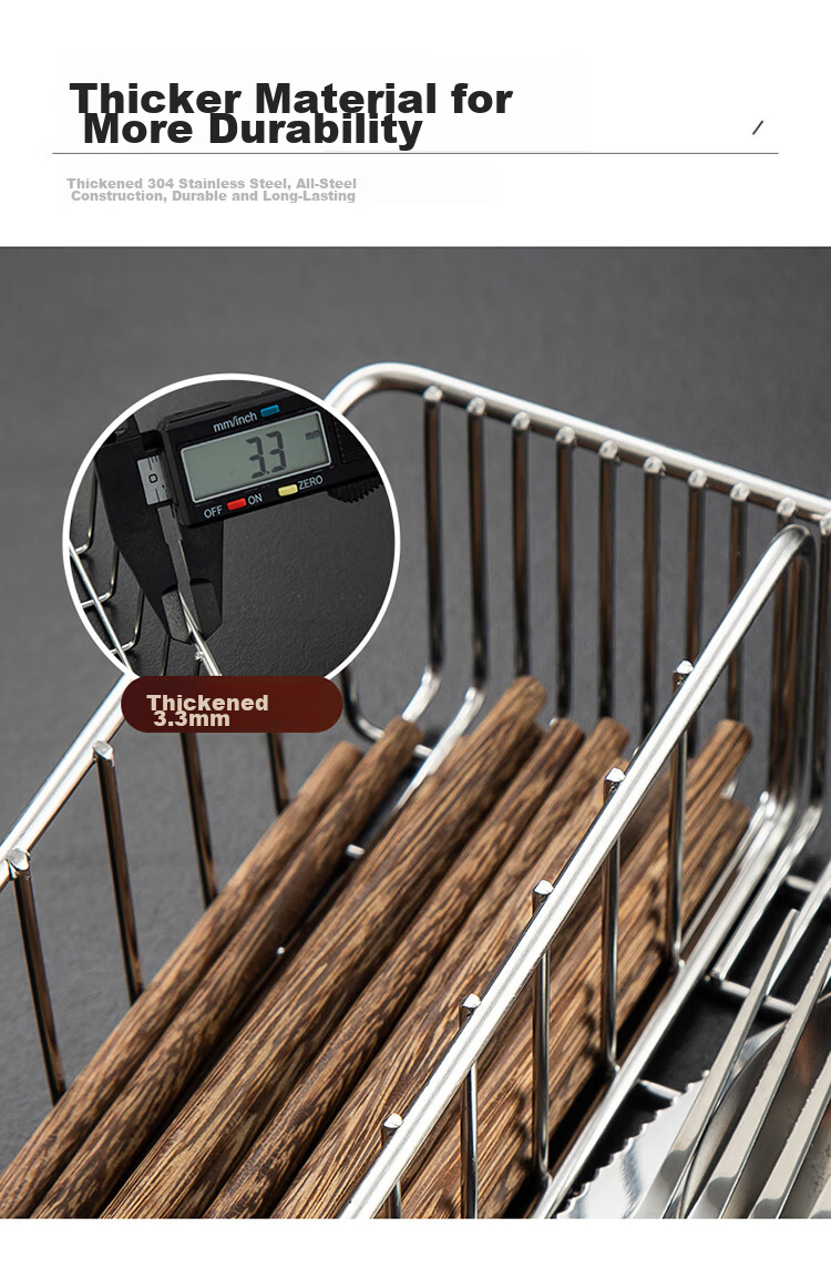 MAXCOOK 304 Stainless Steel Chopstick Holder, Disinfection Cabinet Chopstick Box, Chopsticks And Spoons Storage Box, Draining Chopstick Rack MCSN3805 8