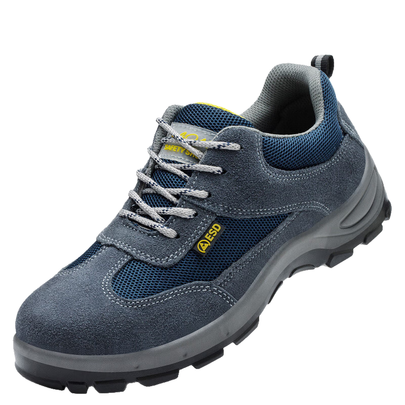 FUCHENG Safety Shoes for Men, Anti-Static Breathable Steel Toe Cap, Anti-Smashing Anti-Puncture Wear-Resistant Work Protective Safety Shoes 382 Size 44