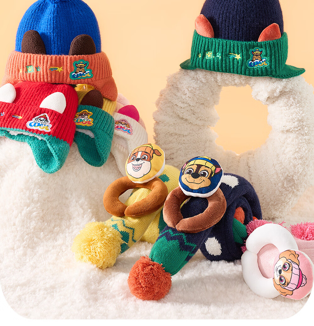 PAW PATROL Boys And Girls Hat Scarf Set Two-Piece Knitted Woolen Hat with Fleece Lining for Baby Boys And Girls, Navy Blue; 4