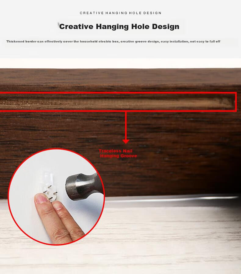 Hense Electric Meter Box Decorative Wall Clock, Living Room Power Switch Cover, Distribution Box Concealment Clock, Quartz Clock HW363 Large Size 61.5cm 14