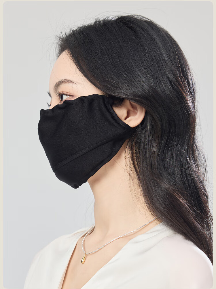 JIUMU Silk Sun Protection Mask for Women Summer UV Protection Breathable Full Face Mulberry Silk Sunshade Mask 13