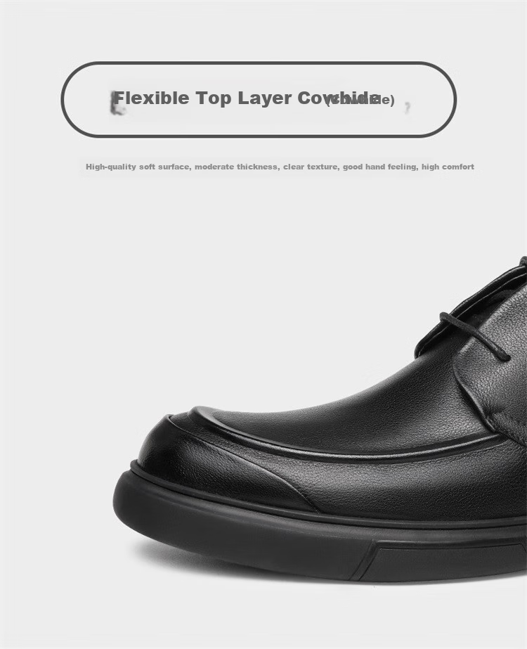FAPAI Top-Grain Leather Men's Leather Shoes, Height-Increasing Shoes, Men's Business Casual Breathable Oxford Shoes, Derby Shoes, Men's Leather Shoes, Size 43 2